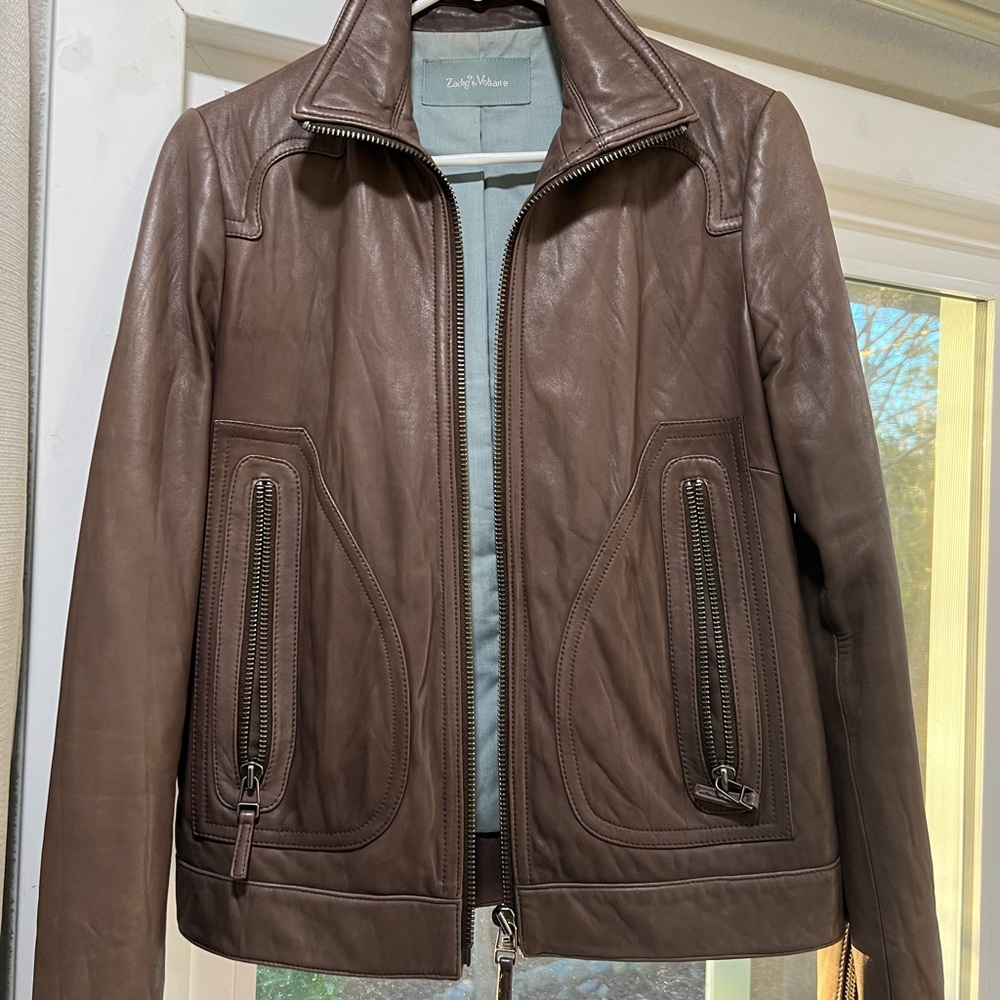 Zadig Voltaire lamb leather jacket